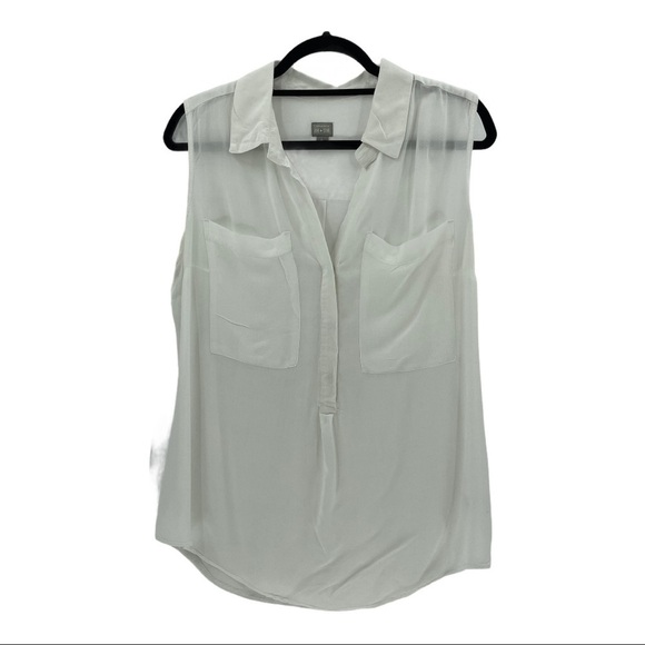 Converse White Sleeveless Sheer Snap Front Blouse - Picture 4 of 11